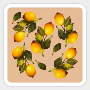 Seamless pattern with lemons and leaves Sticker